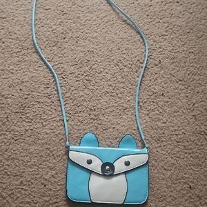 Kids Blue and White Fox Shoulder Bag